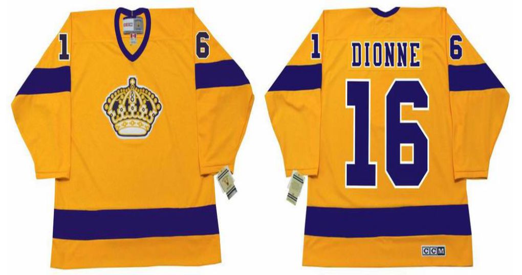 2019 Men Los Angeles Kings #16 Dionne Yellow CCM NHL jerseys